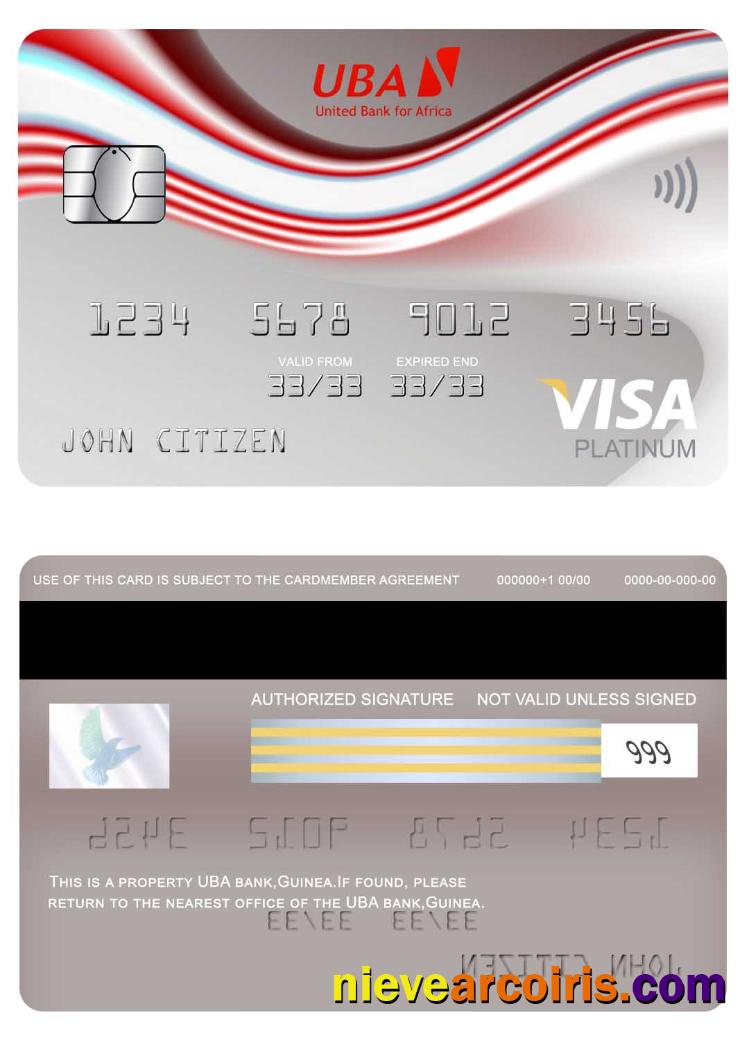 Guinea UBA bank visa platinum card